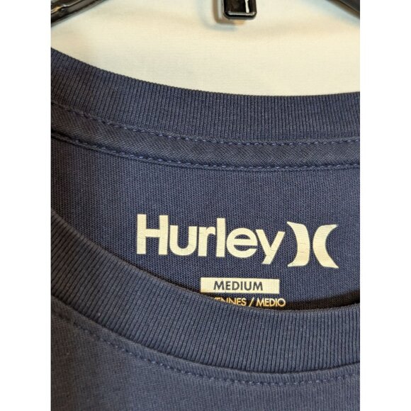 Hurley Key West T-Shirt Medium Dri-Fit Blue Short Sleeve Crew Neck Mens Tee - Picture 3 of 6